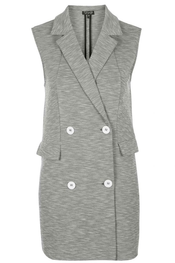Topshop Grey Sleeveless Jacket, £42