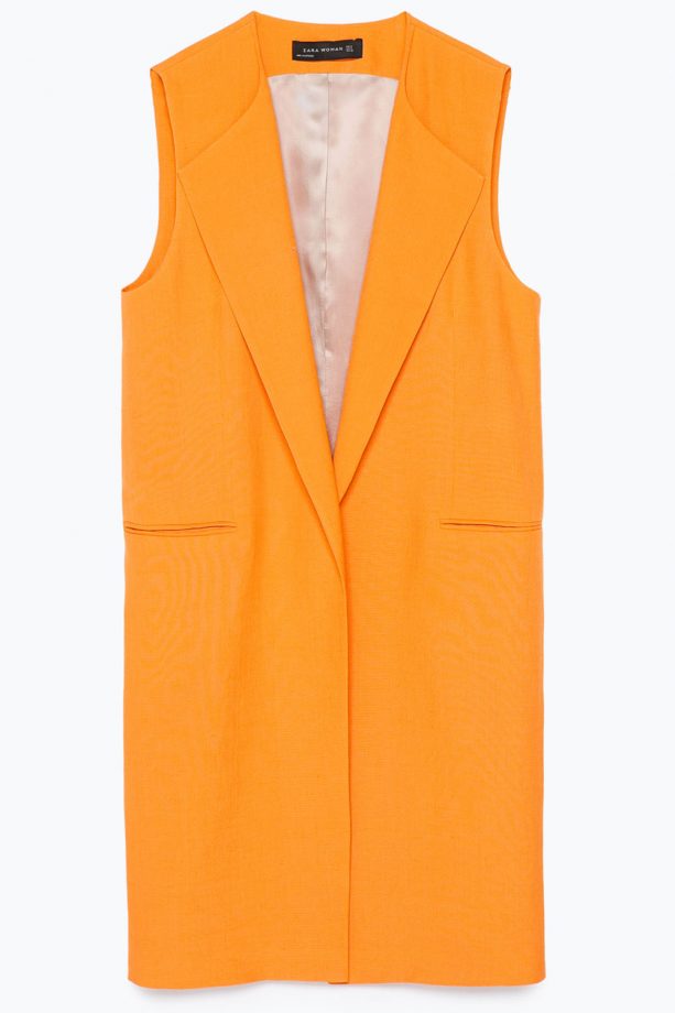 Zara Orange Long Waistcoat, £69.99