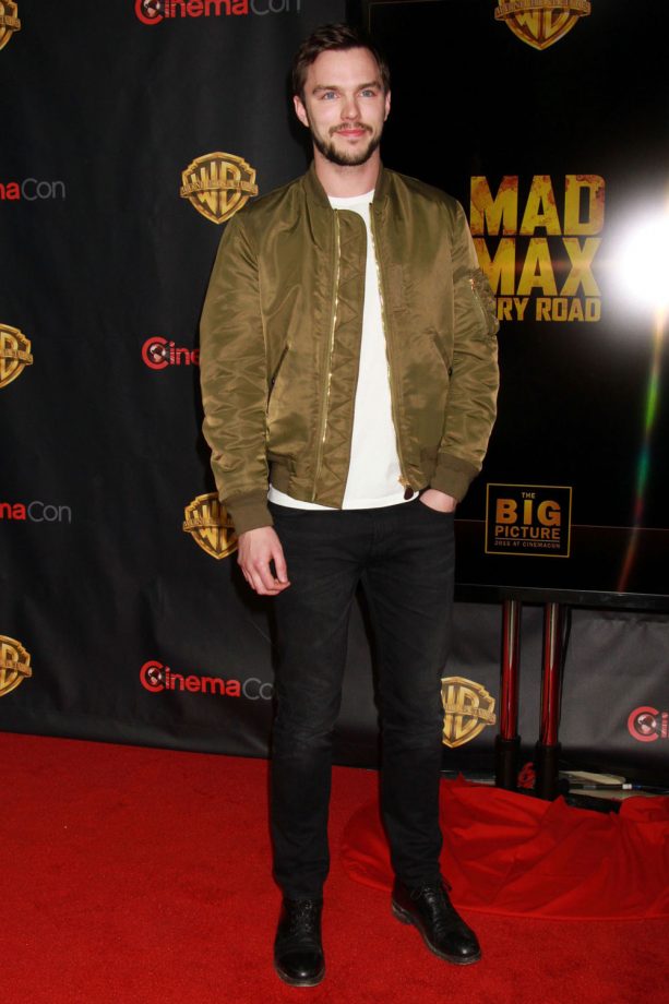 Nicholas Hoult Rocking His Statement Khaki Bomber At CinemaCon, 2015