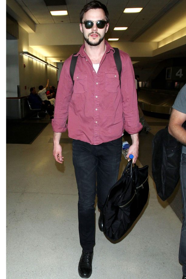 Nicholas Hoult Giving His Best Take On Cool At LAX Airport, 2015
