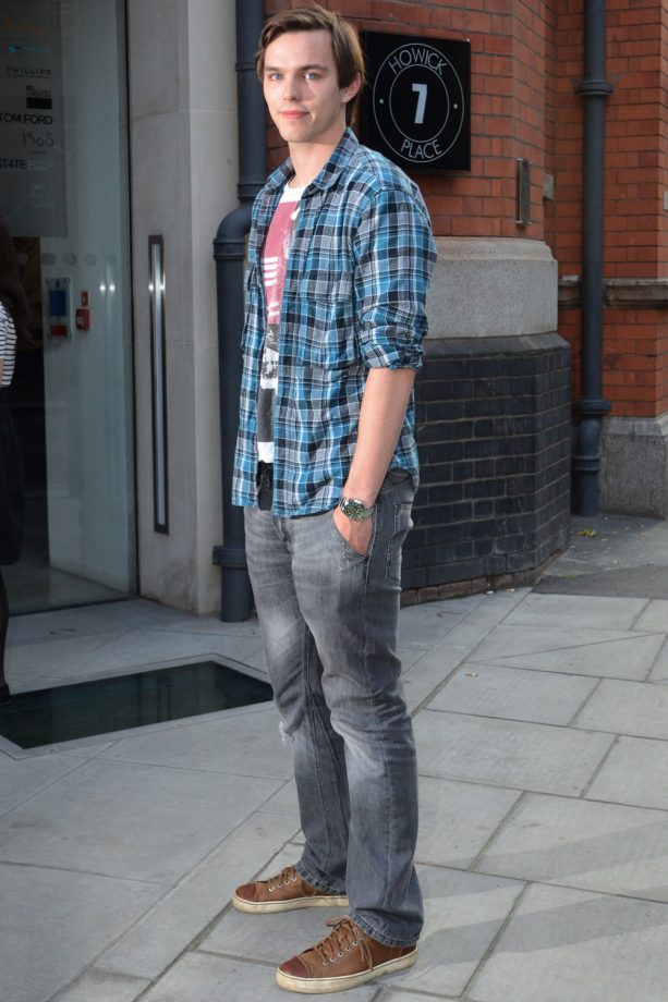 Nicholas Hoult Keeping It Simple In A Check Shirt And Jeans, 2011
