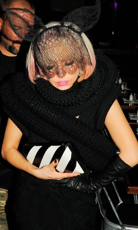 Lady Gaga Wearing Lace Bunny Ears, 2009
