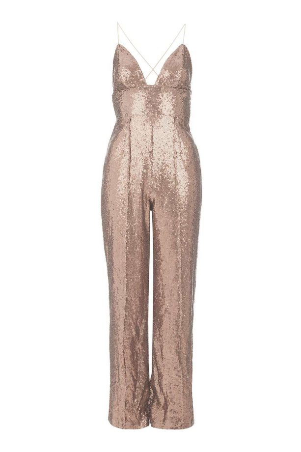 RARE AT TOPSHOP ALL OVER SEQUIN STRAPPY JUMPSUIT