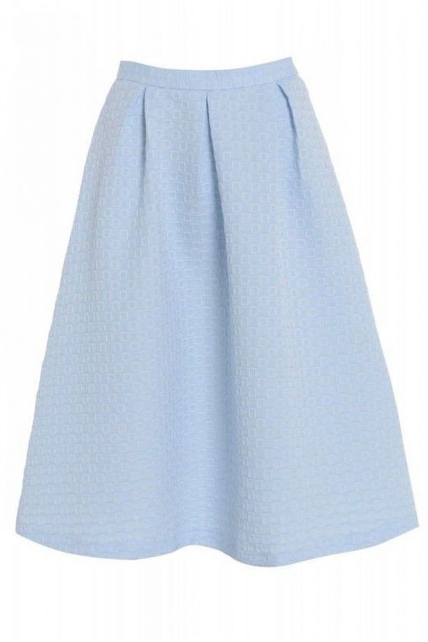 Topshop New Baby Blue Textured Pastel A-Line Midi Skirt, £16.99