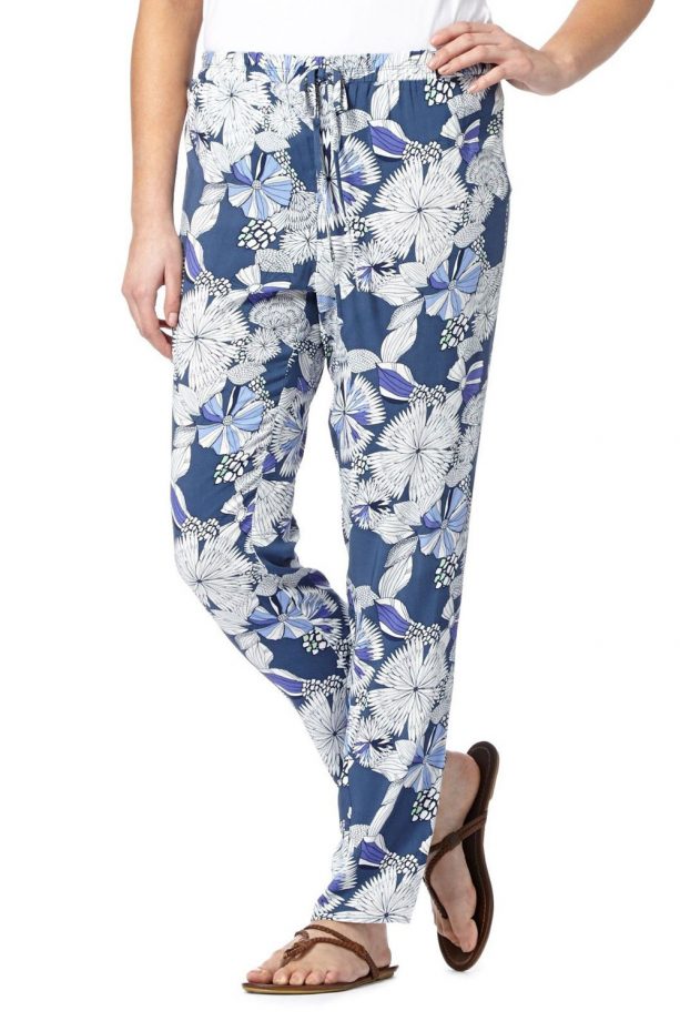 Mantaray Womens Dark Blue Sketchy Floral Trousers, £28