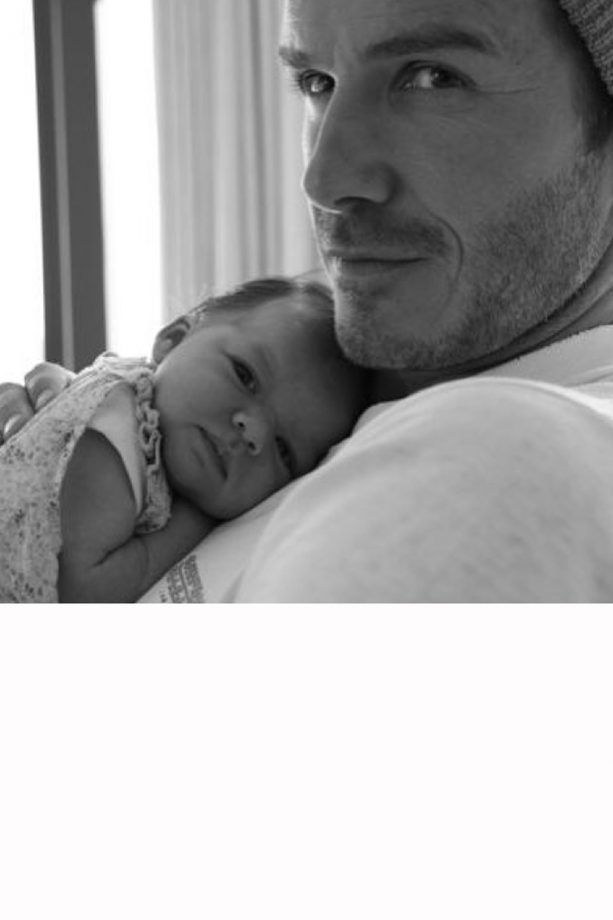 Harper Beckham Looks Adorable In Daddy David's Arms, 2015