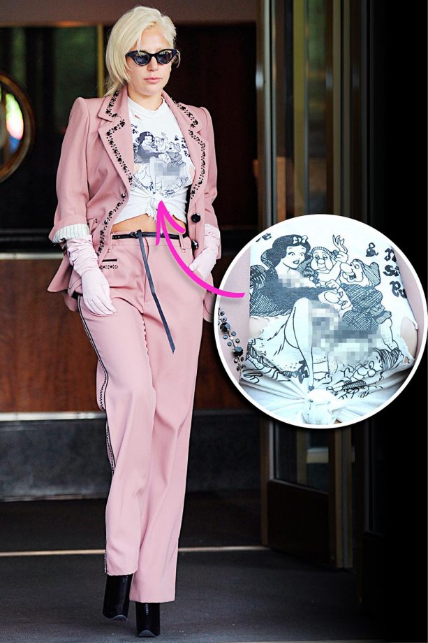 Lady Gaga Shocks Everyone With Her NSFW Snow White T-Shirt, 2015
