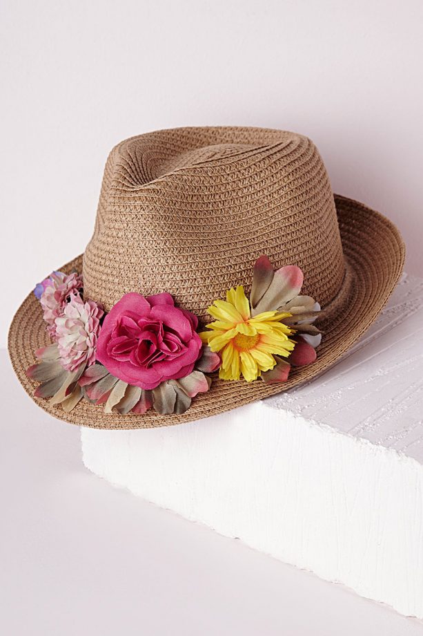 Missguided Statement Floral Trim Woven Hat, £18