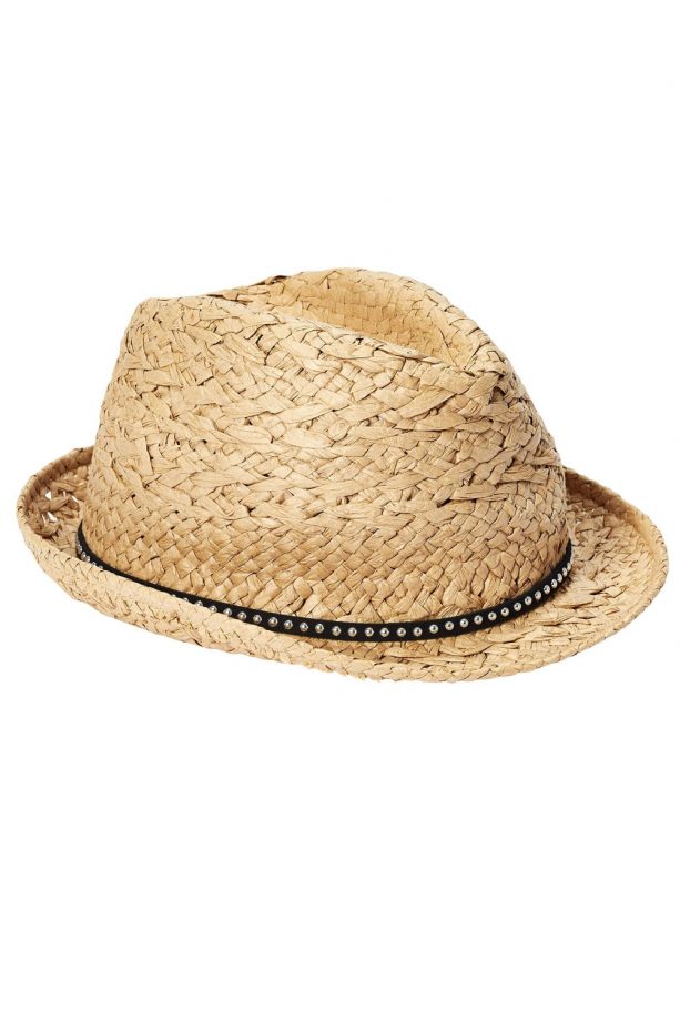 Next Neutral Straw Panama With Stud Trim Detail, £14