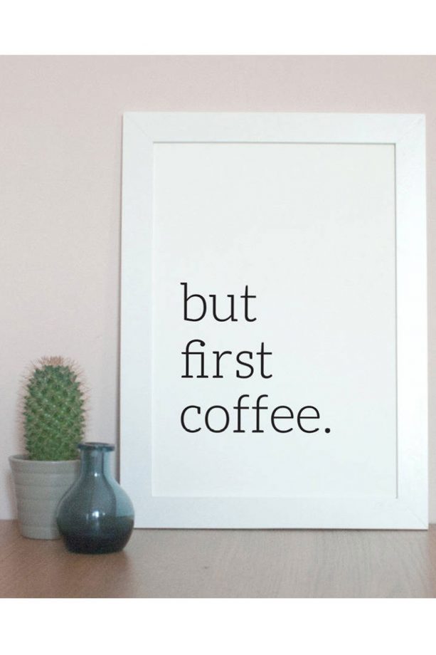 Not On The High Street 'But First Coffee' Canvas, £6