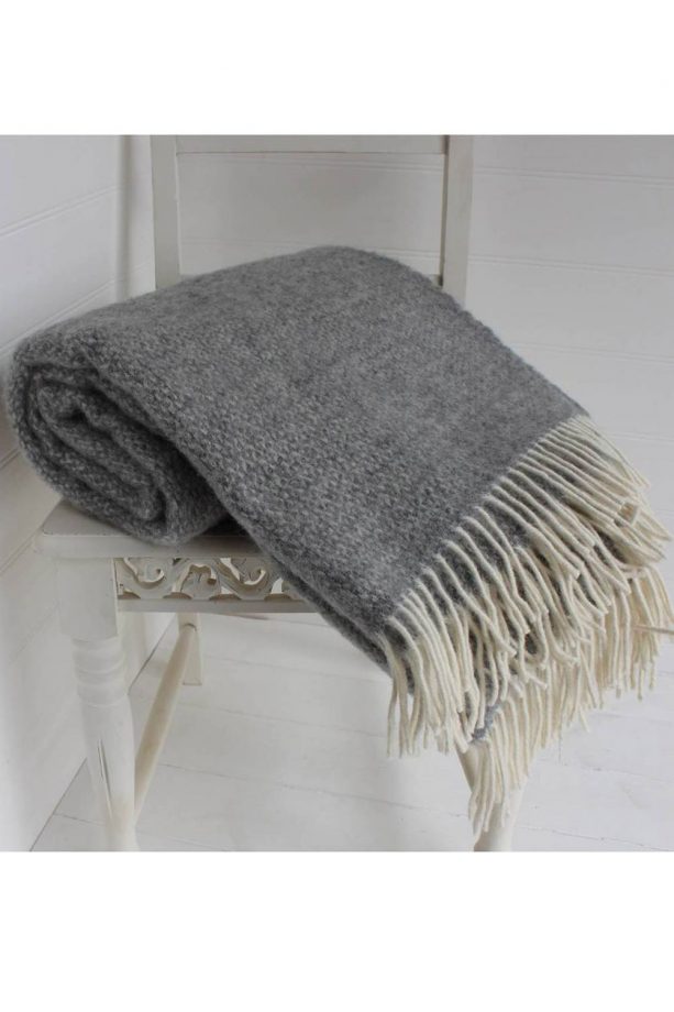 Not On The High Street Grey And Cream Throw, £59