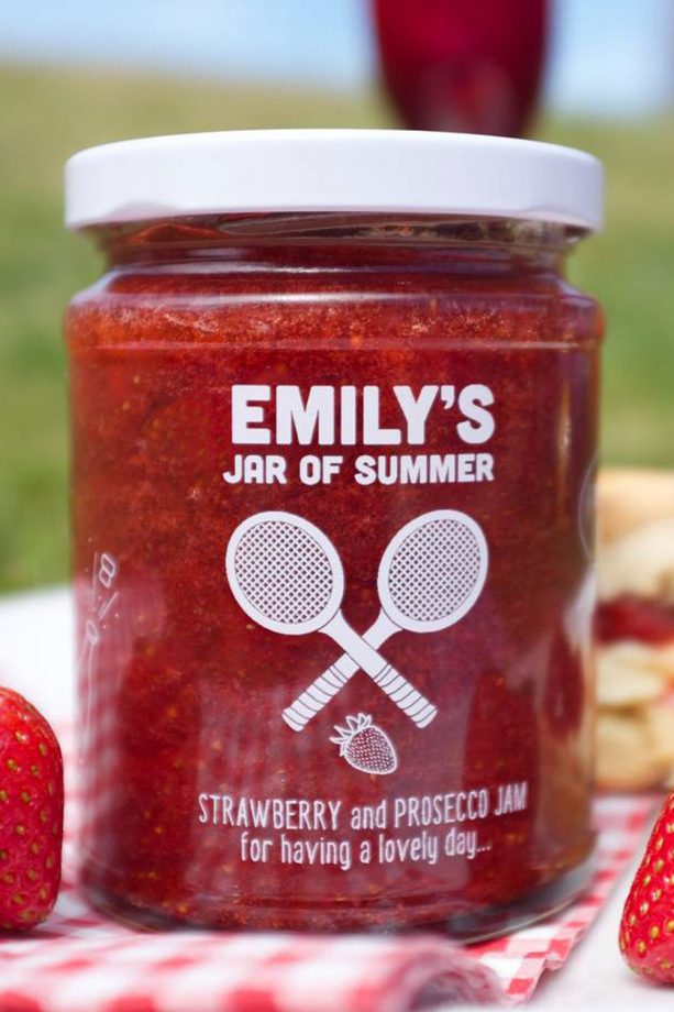 Not On The High Street Personalised Strawberry & Prosecco Jam, £10