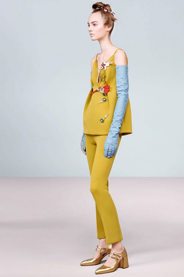 Long Gloves Make An Appearance In The Prada Fall/Winter 2015 Womenswear Campaign
