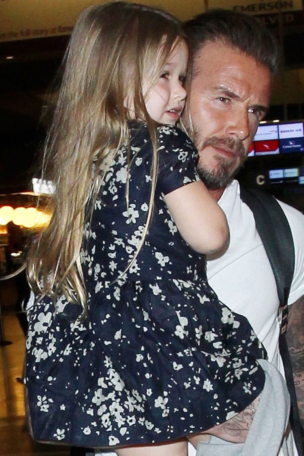 Harper Beckham Looking Trendy In Her Flower Print Dress, 2015