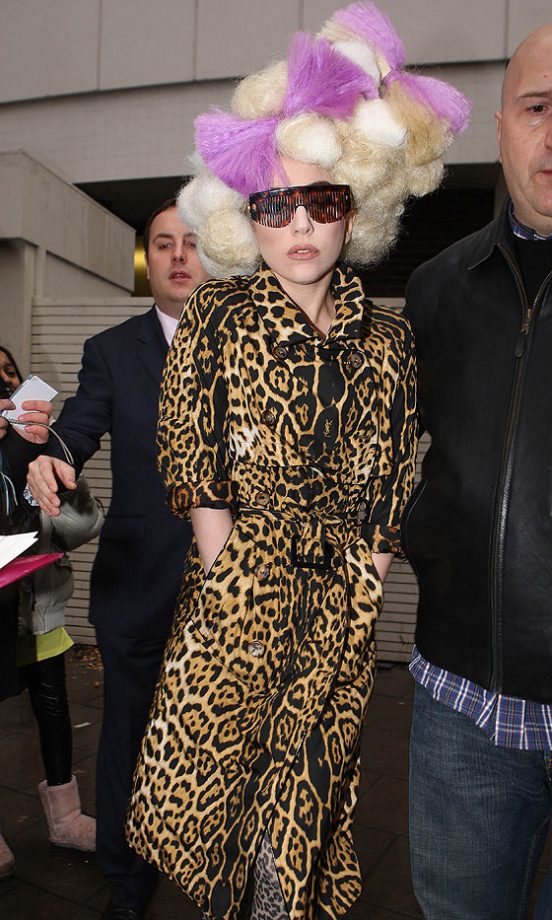 Only Lady GaGa Could Get Away With Crazy Hair And Leopard Print, 2010