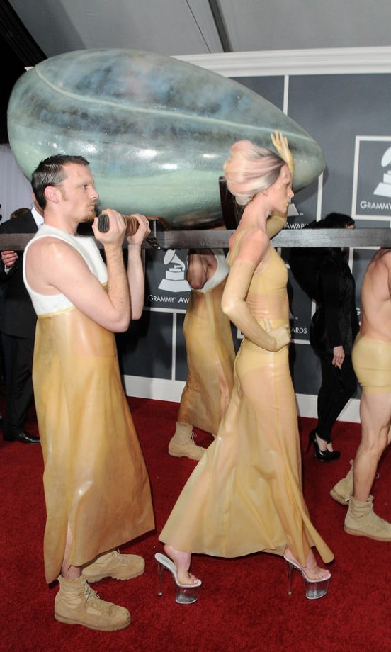 Lady Gaga Arrives In An Egg At The Grammy Awards, 2011