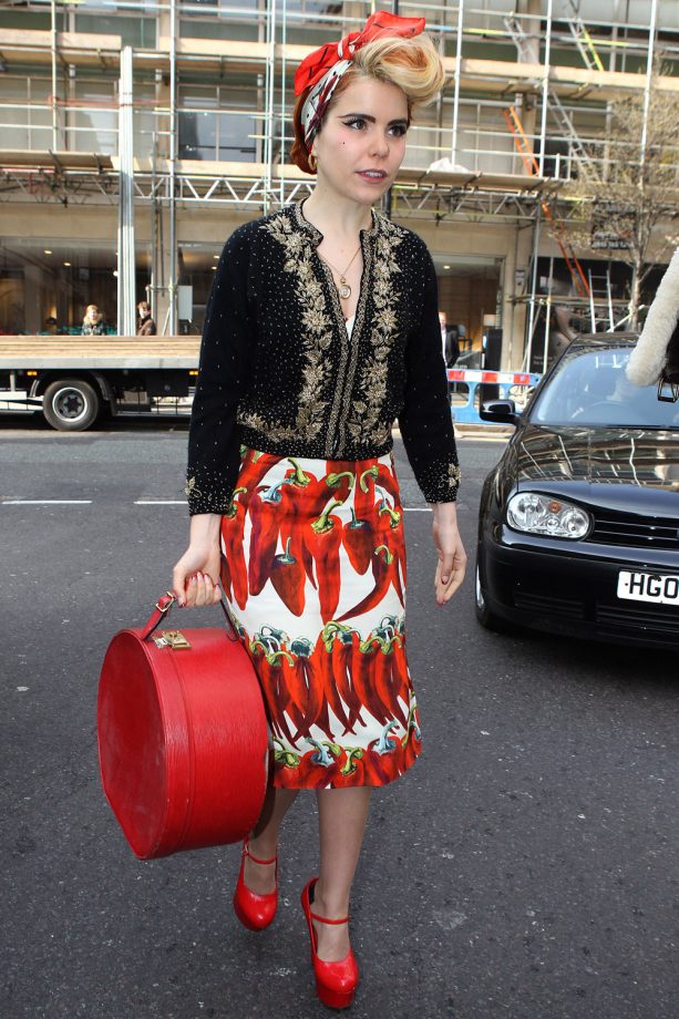 Paloma Faith Wears A Dolce & Gabbana Skirt To The Radio 1 Studios In London, 2012