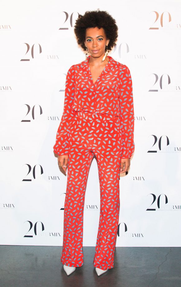 Solange Knowles In Red Patterned Jumpsuit At Intermix 20th Anniversary Party New York, 21 May 2013