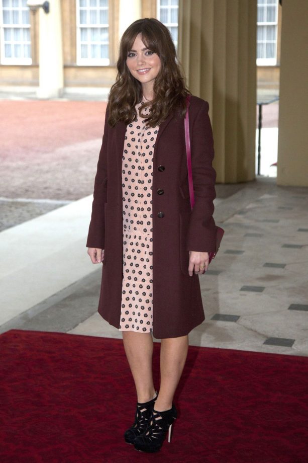Jenna Coleman In Head To Toe Mulberry At The Doctor Who 50th Anniversary Reception, London - 2013