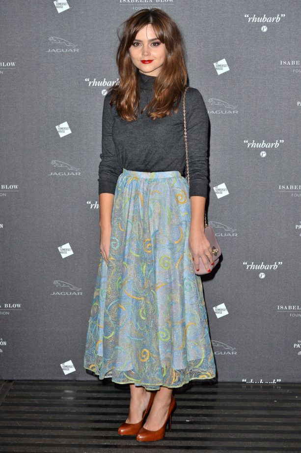 Jenna Coleman Rocks A Vintage Look For The Isabella Blow: Fashion Galore! Exhibition Launch Party, London - 2013