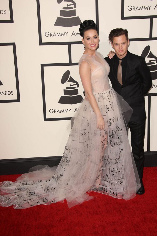 Katy Perry Hugs Her Brother David At The Grammy Awards In Los Angeles, 2014
