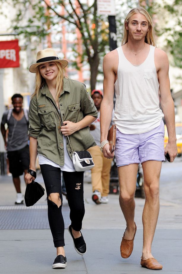 Chloe Grace Moretz Strolls With Her Brother Trevor Duke-Moretz in Soho, 2014