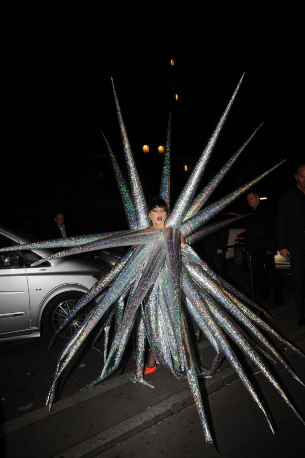Lady Gaga Is Inflatable As She Arrives At Her Hotel In Paris, 2014