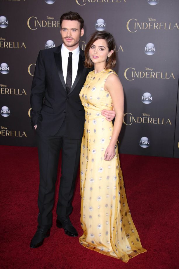 Jenna Coleman Looking Stunning In A Simple Yellow Gown At The 'Cinderella' Film Premiere, Los Angeles - 2015