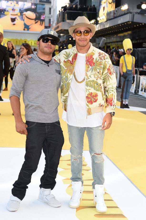 Lewis Hamilton Brings His Brother Nicolas To The Minions Film Premiere In London, 2015