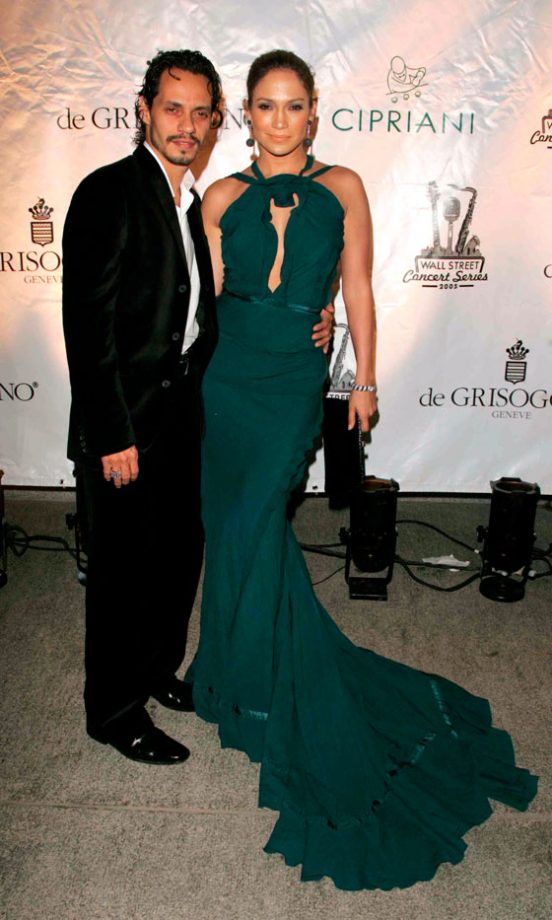 Jennifer Lopez Steals The Show At The Wall Street Concert Series In This Floor Length Green Dress, 2005