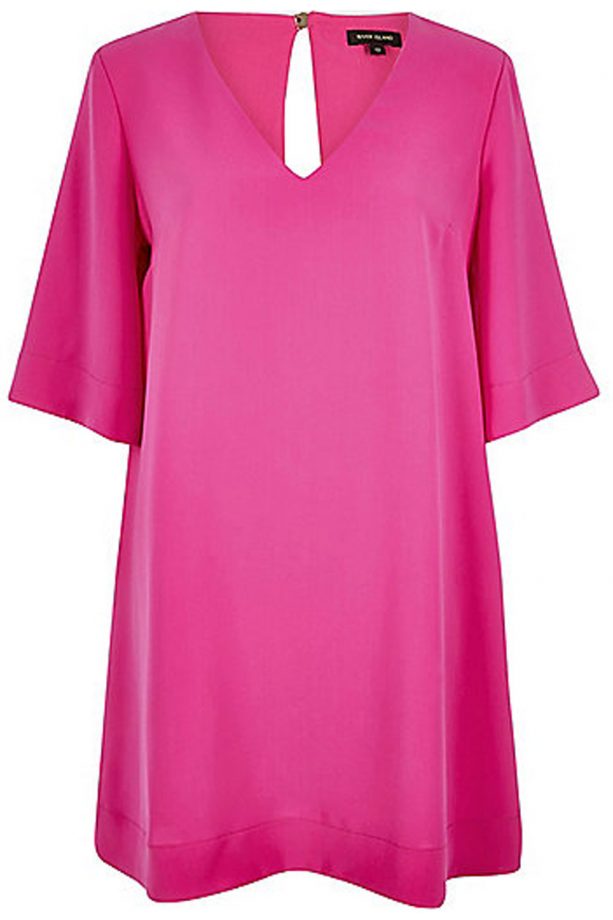 River Island Bright Pink V-Neck Swing Dress, £46