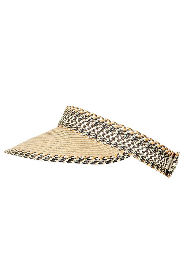 Topshop Pattern Trim Straw Visor, £16