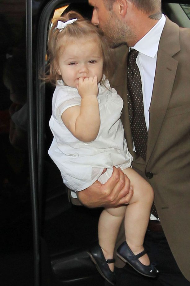 Harper Beckham Looking Summer Ready In White And A Matching Bow, 2012
