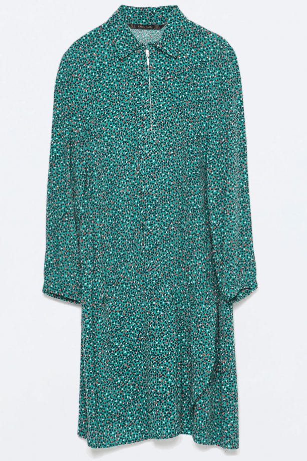 Zara Zipped Crepe Shirt Dress, £19.99