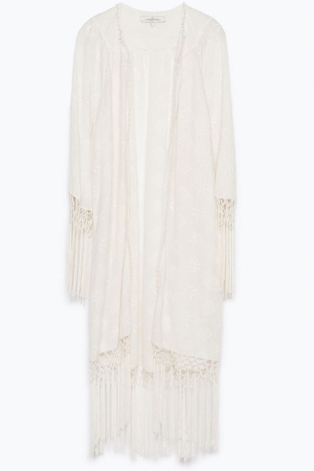 Zara Long Fringed Kimono, £29.99