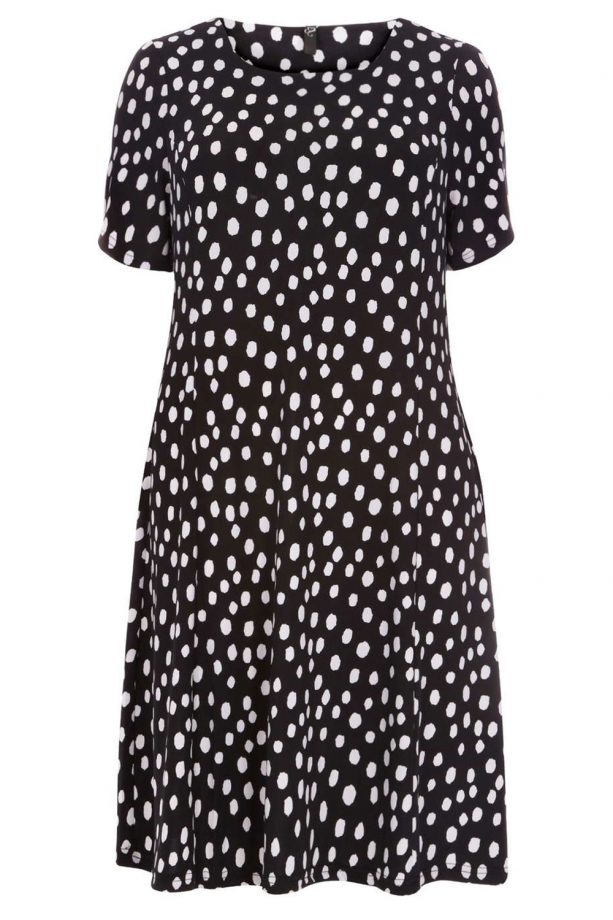 Evans Black Spot Print Swing Dress, £38