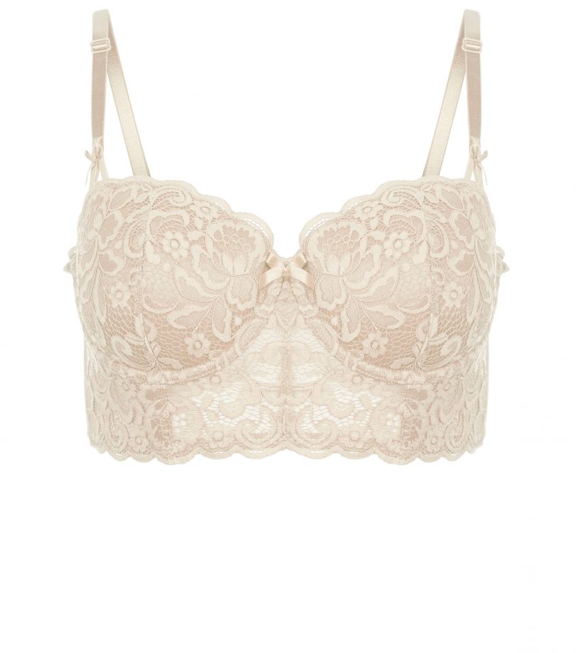 New Look Stone Floral Lace Longline Bras, £14.99
