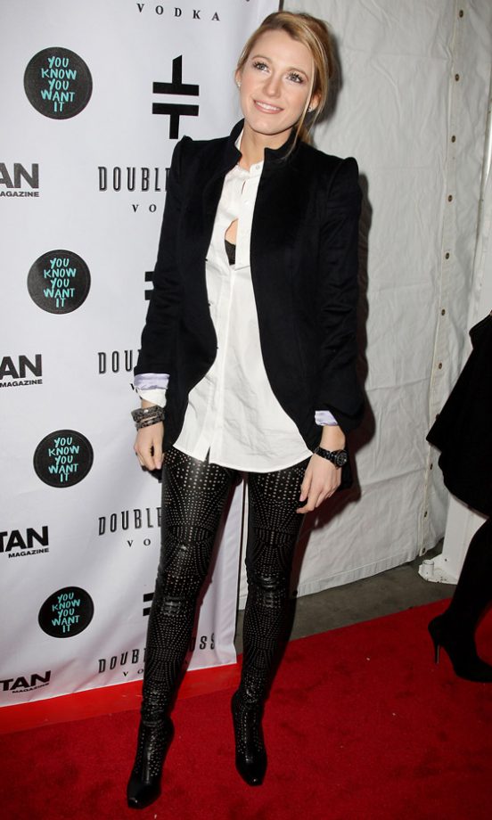 Blake Lively Teams Her £715 Boots By Stella McCartney With A £660 Nonoo Lyons Jacket, January 2010