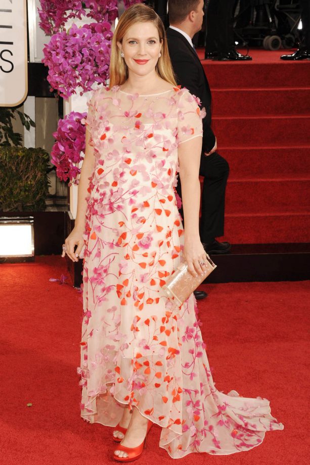 Drew Barrymore Goes Floral At The Golden Globe Awards, 2014
