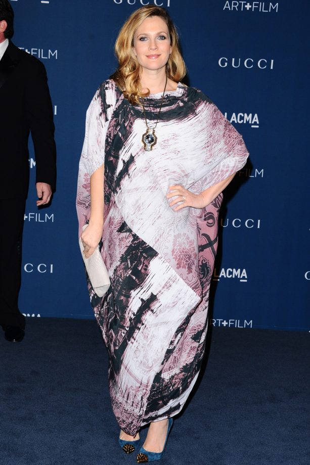 Drew Barrymore Goes Baggy To Conceal Her Pregnant Tum At The LACMA Art And Film Gala In LA, 2013