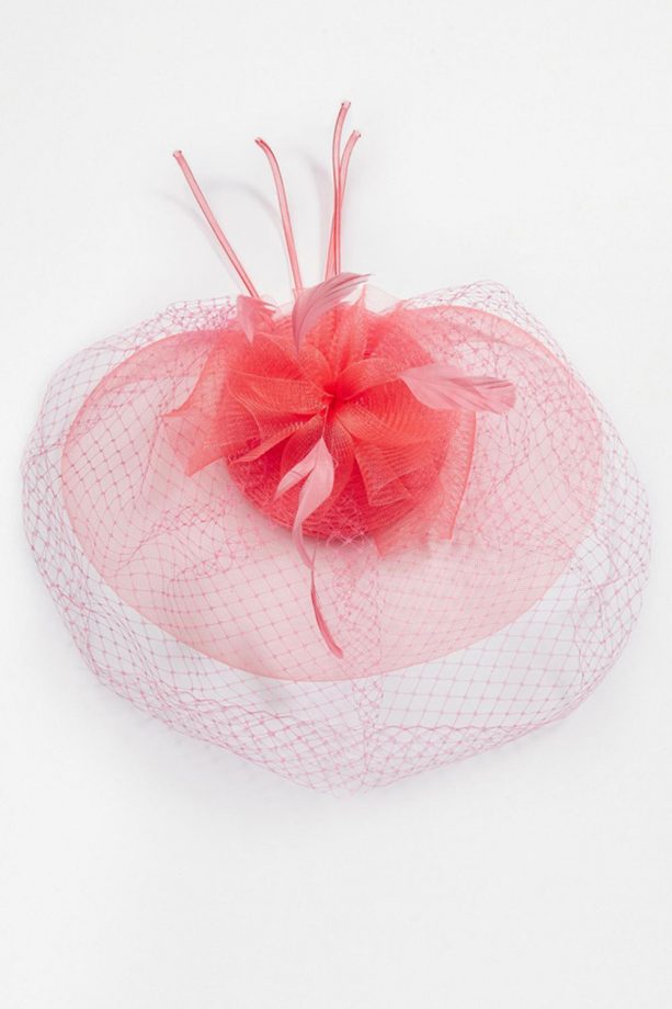 ASOS Catarzi Coral Feather Veil Fascinator, £48
