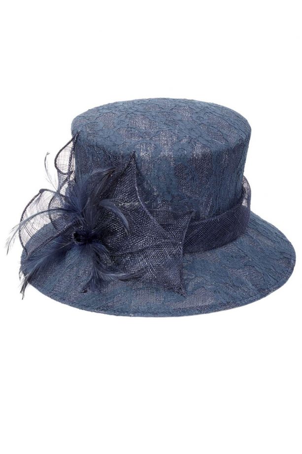 BHS Navy Lace Flower Trim Hat, £30