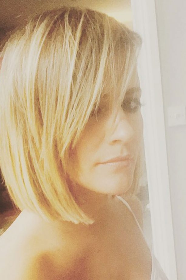 Caroline Flack Goes Super-Blonde, 2015