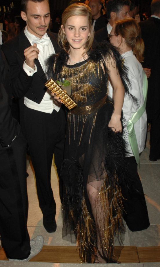 Emma Watson In A Black And Gold Dress, June 2007