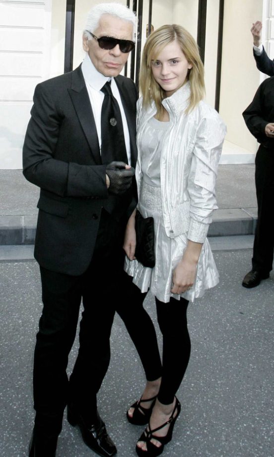 Emma Watson With Karl Lagerfeld, October 2008