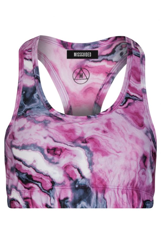 Missguided Active Racer Back Printed Sports Bra, £8