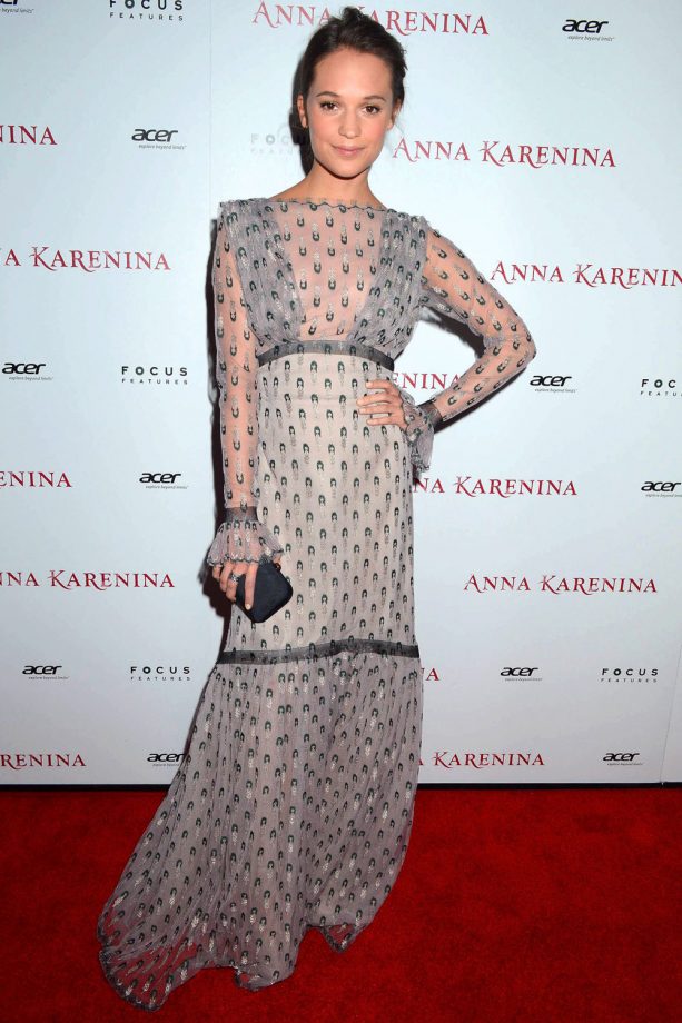 Alicia Vikander at the 'Anna Karenina' film premiere in Los Angeles, 2012
