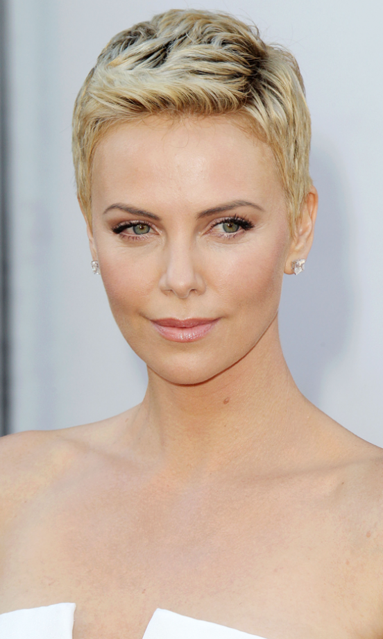Charlize Theron Does Red Carpet Chic With Her Blonde Crop, 2013
