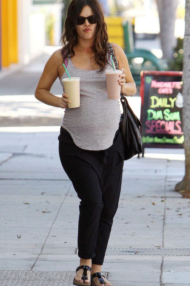 Rachel Bilson Does Dressed Down Maternity Style While Out And About In LA, 2014