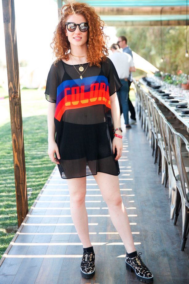 Jess Glynne Looks Festival Ready At A Lunch During Coachella Festival, 2015